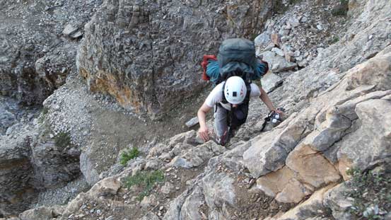 More typical terrain on the approach through lower cliff bands