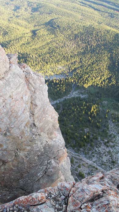 Another look down the cliffs... It's almost overhanging. 