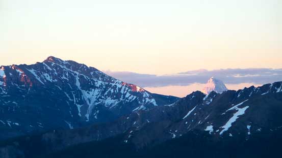 The distant Mt. Assiniboine pokes through