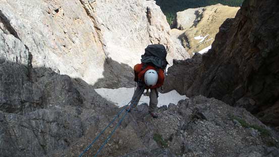 The second rappel in the bowl