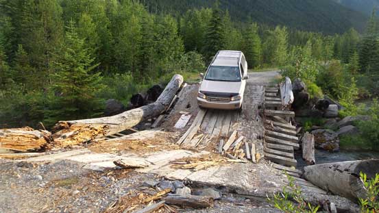 Now comes the first crux... That collapsed bridge...