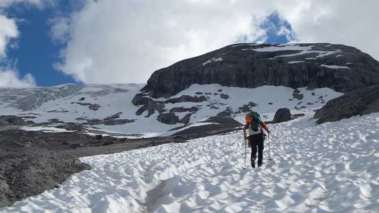Snow greatly assisted our ascent