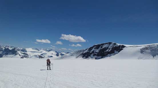 The typical slog across Lyell Icefield