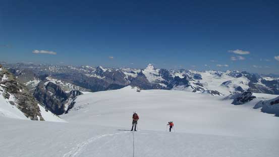 Almost cresting the high col. The mighty Forbes behind