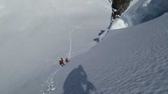 Starting the snow climbing