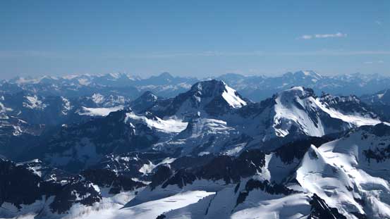Rostrum Peak and Icefall Peak on Bush Mountain massive