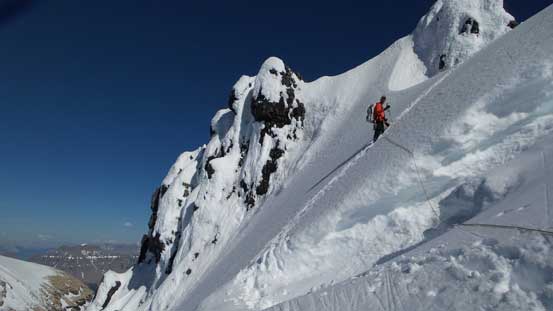 Vern ready to descend the 'schrund