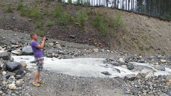 The first creek crossing is just a warm-up for Ben's SUV...