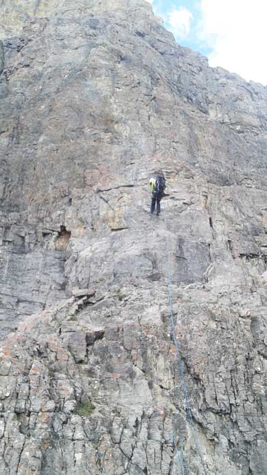 Me on the last rappel of the main body. Photo by Ben