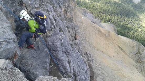 Me getting ready for the Dragon's Back rappel. Photo by Ben