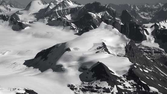 Looking down at the tiny Mons Peak