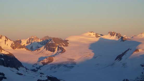 Cambrai Mountain and Messines Mountain on evening glow
