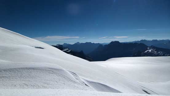We had to cross a few more sags to access the normal ascent route