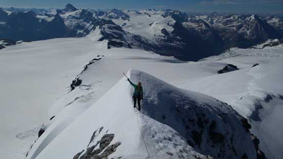Vern balancing over to the true summit