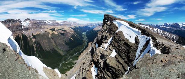 Panorama from the summit ridge. True summit ahead. Click to view large size.