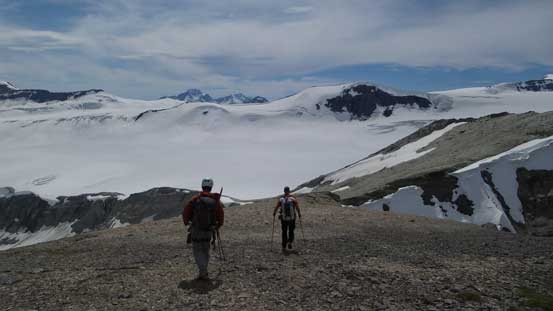 Vern and Ben starting the long slog back