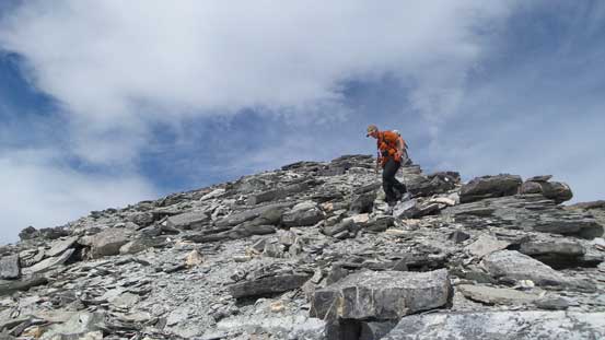 Vern descending from the false summit