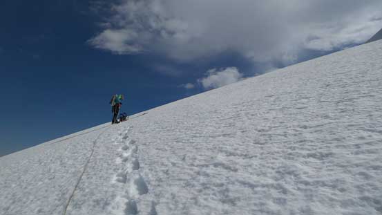 At a steeper roll we had to take the 'shoes off, so ditched them