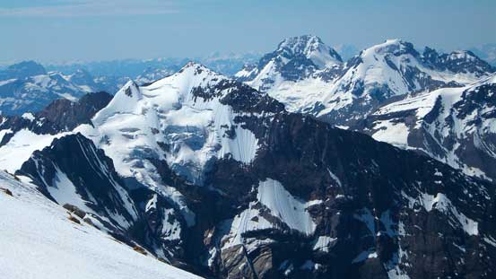 Lens Mountain with Rostrum Peak and Icefall Peak behind