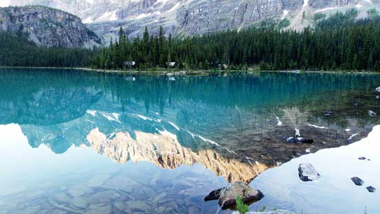 Reflections in Lake O'Hara in the morning