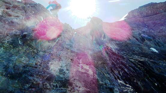 Not the greatest photo, but it does show the tricky step after first glacier.