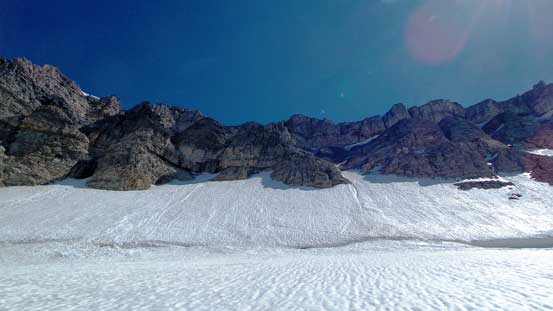 Ahead would be the bergschrund and then the west face