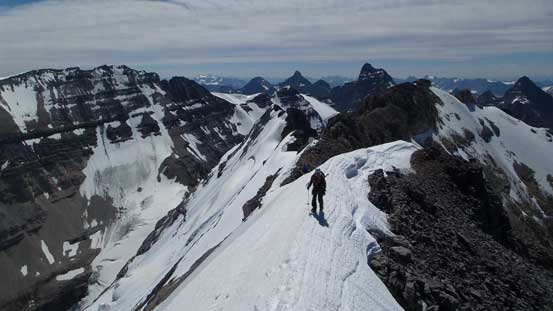 Ben ascending the first snow arete