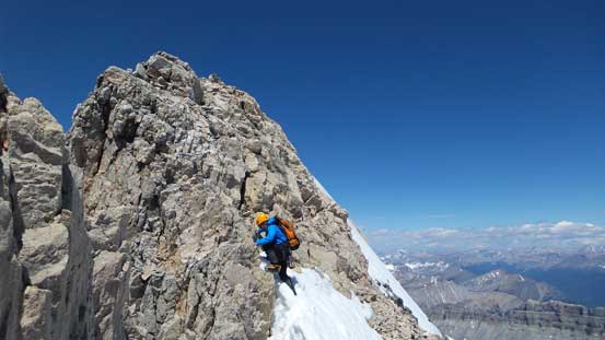Ferenc ascending a trickier rock section