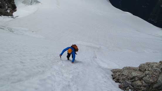 It's steep for a while so we had to face inwards