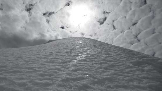 Looking up from midway up