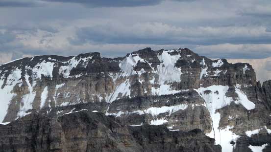 The west face of Mt. Lefroy looks awfully dry