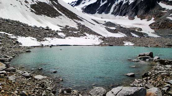 This is the smaller, but higher glacial lake
