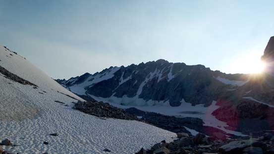 Looking back, the sun was setting behind Alpha Centauri/Carmarthen col