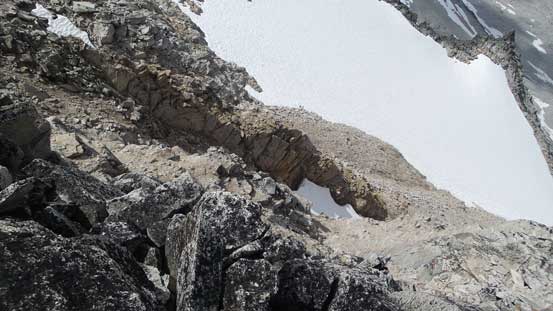 This is the ugly loose terrain I had to traverse/descend