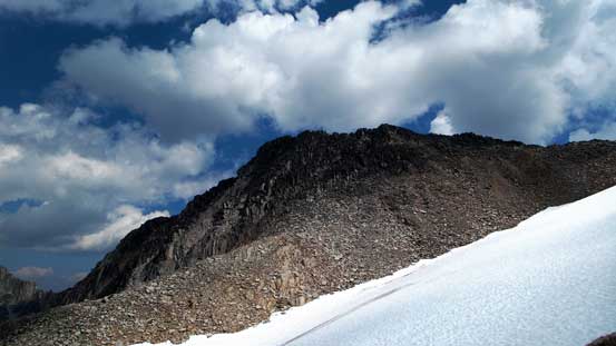 Looking back towards Antrim Peak from partway up Leitrim