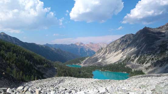 Looking down towards Welsh Lakes from the boulder field