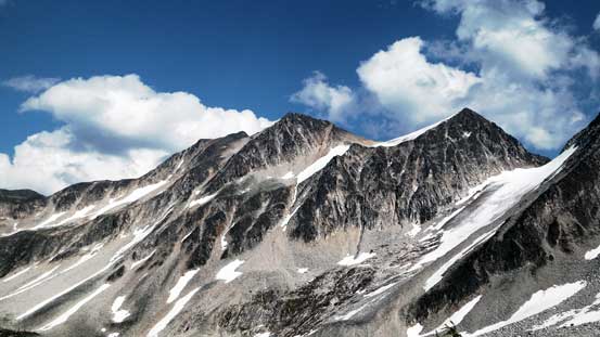 Looking back towards Antrim and Leitrim Peaks