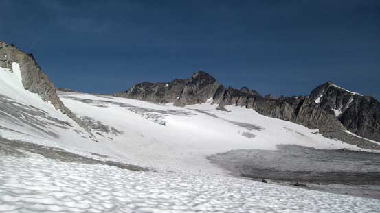 Long glacial plod down and around on North Star Glacier