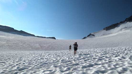 Descending on North Star Glacier