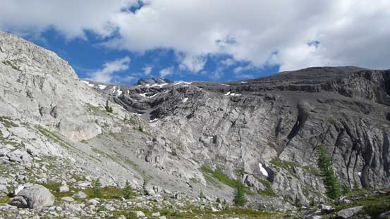 Looking ahead to the steep grind up Whistling Rock Ridge's shoulder