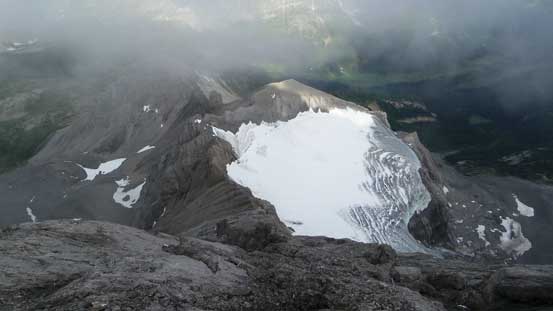 Higher up on the route, looking down