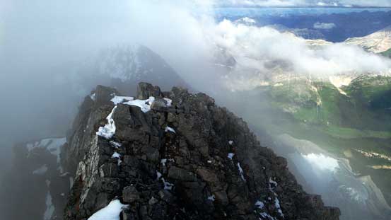 Almost on the summit, looking back