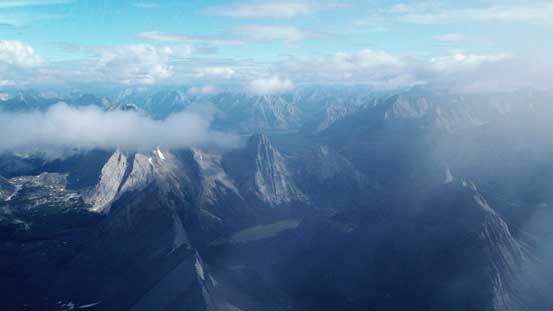 Another view looking way down towards some familiar peaks