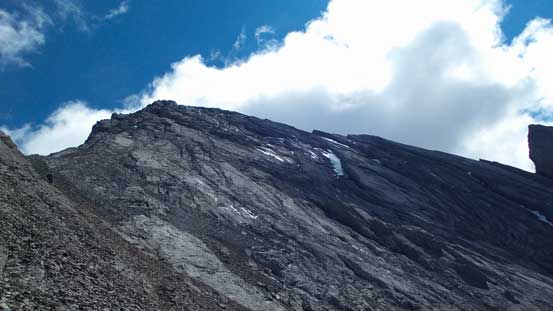 Looking back at the upper ridge