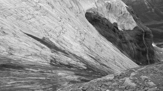 Looking down from a rest spot. More down-climbing to come.