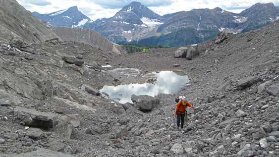 Slogging back upwards after breaking camp