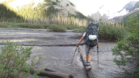 Crossing the swampy section