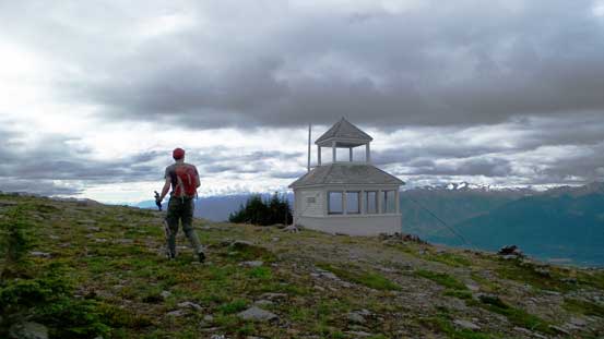 Mike and the shelter at the end of the ATV road
