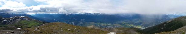 Panorama of Rocky Mountain Trench from the summit. Click to view large size.
