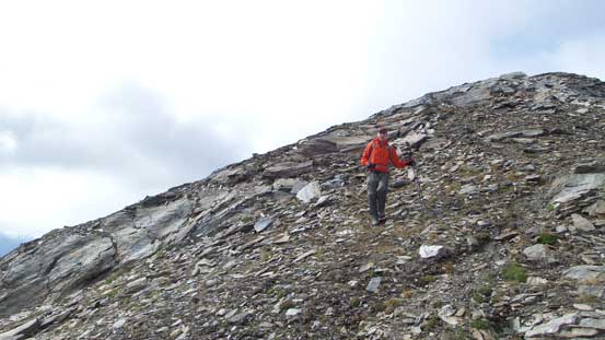 Mike hiking down from one of the many bumps